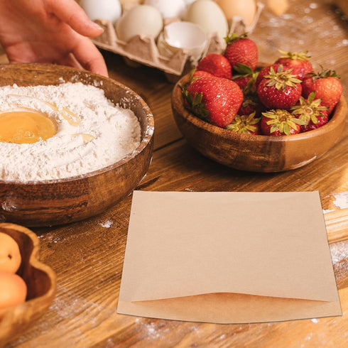 JOYOFREELY 500pcs 13x13.5cm Oil Proof Kraft Paper Bread Bags, Disposable Snack and Sandwich Wrapping Pouches