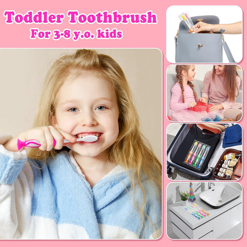 Toddler Toothbrush Kids Pack of 60,Manual Suction Cup Bulk Kids Toothbrushes Individually Wrapped Lovely Animal Toothbrush for Kids,Childrens,for Home,School,Camp,Daycare,Travel (60)
