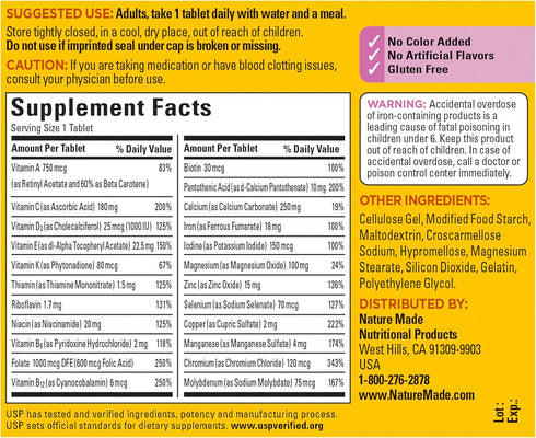 Nature Made Multivitamin For Her, 90 Tablets, 90 Day Supply (3 Pack)