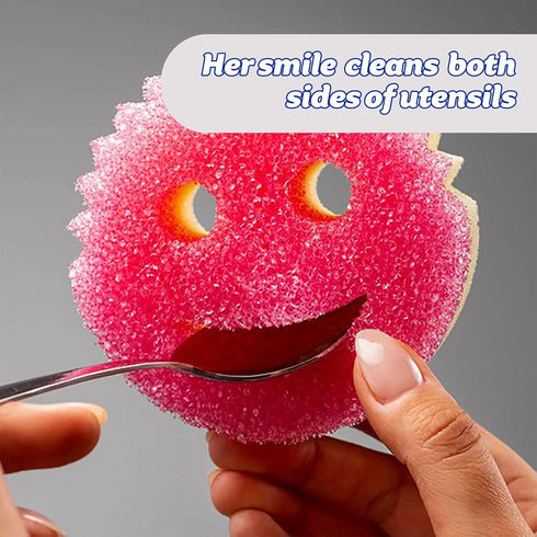 Mommy 1 Count Scrub Daddy Dual Sided Texture Changing Sponge/Scrubber - Super Absorbent Sponge Side - Scrub (Pink)