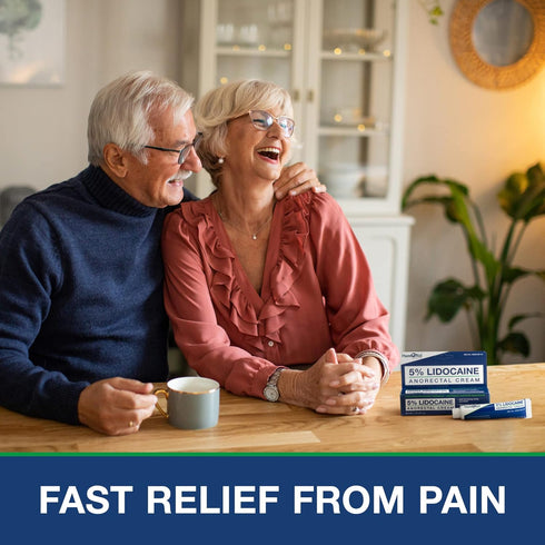 Maximum Strength Lidocaine Cream for Pain Relief, Fast-Acting Hemorrhoid Treatment with 5% Lidocaine