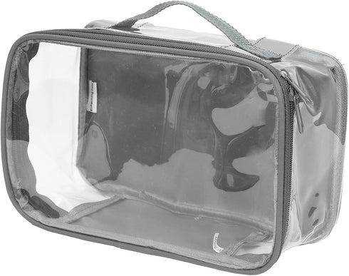 Small Clear Travel Packing Cube, See Through PVC Plastic Pouch for Makeup & Accessories Organizer (Gray)