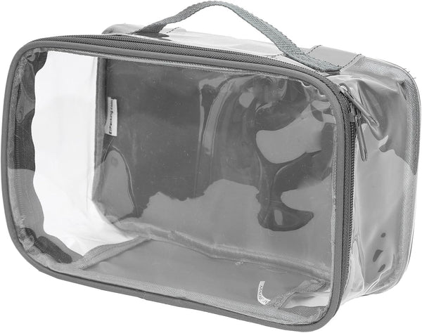 Small Clear Travel Packing Cube, See Through PVC Plastic Pouch for Makeup & Accessories Organizer (Gray)