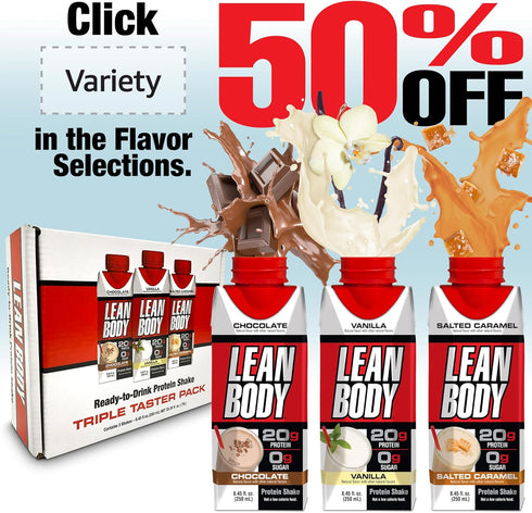 Lean Body Ready-to-Drink Pina Colada Protein Shake, 40g Protein, Whey Blend, 0 Sugar, Gluten Free, 22 Vitamins &