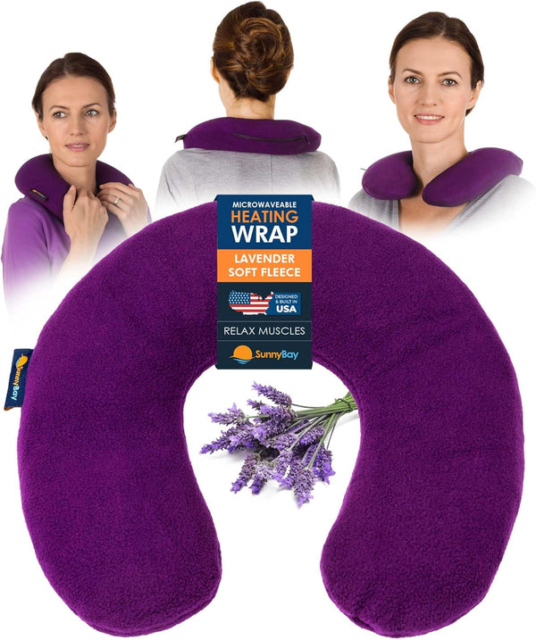 SunnyBay Microwave Heating Pad, Microwavable Heated Neck Pillow for Moist Hot Therapy, Aromatherapy, 2.5 lbs, Purple