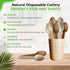 Palm Leaf Spoons 6 Inches (50 Count) | Bamboo Spoons like Natural Eco-friendly Compostable Disposable Cutlery Alternative to Plastic Spoons for Weddings, Picnics, Parties