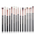 Jessup 15Pcs Professional Makeup Brush Set - Natural-Synthetic Hair Tools in Pearl Black/Rose Gold