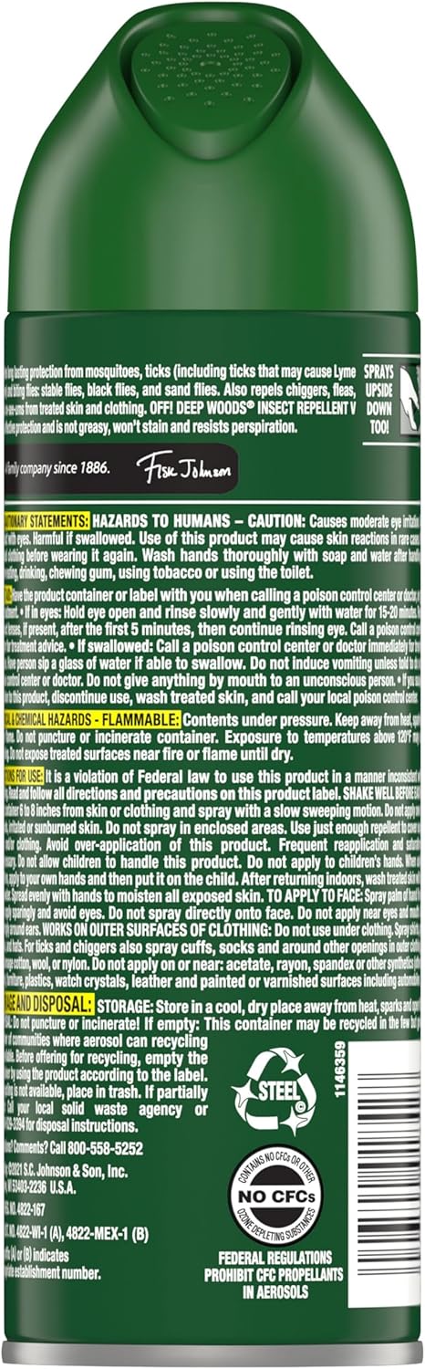 OFF! Deep Woods Insect Repellent Aerosol, 6 oz Bug Spray with Long Lasting Protection from Mosquitoes