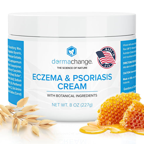 Eczema & Psoriasis Cream for Dry Itchy Skin - Manuka Honey & Shea Butter Relief for Adults & Kids (8oz)