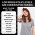 Vegan Iron Supplements for Women with Folic Acid - 120 Gentle Iron Tablets, 2-Pack for Anemia and Pregnancy