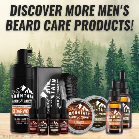 Rocky Mountain Barber Company Men’s Sandalwood Beard Oil with Grapeseed, Coconut, Argan Oils & Real Sandalwood