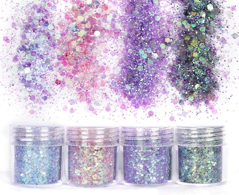 Unime Body Glitter, 16 Colors Chunky Glitter for Body, Face, Hair, Make Up, Nail Art