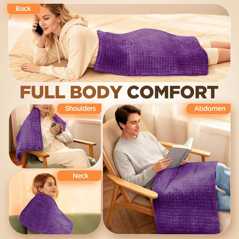PAGOBETTER 17''x33'' 4 Settings 2 Countdown XXXL King Size Heating Pad with Temperature & Auto-Off Timers, Pain Relief