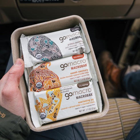 Pack (2.3-2.4 12 Count) GoMacro MacroBar Organic Vegan Protein Bars - Protein Variety Ounce Bars