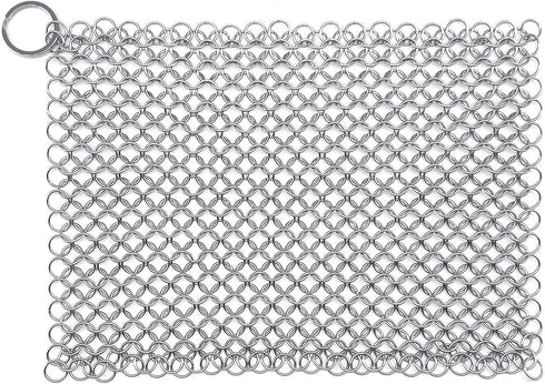 ifeel Cast Iron Cleaner, Premium 316L Stainless Steel Chainmail Scrubber for Cookware and Pots