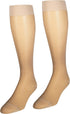 NuVein Sheer Compression Stockings - 15-20 mmHg Support, Women's Medium Denier Nylons, Knee High, Beige, Large