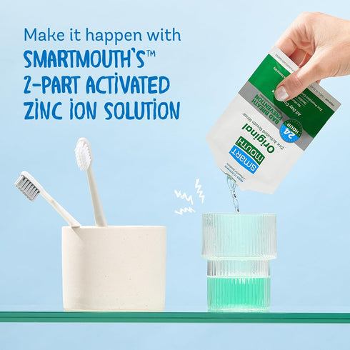 SmartMouth Original Activated Mouthwash, Adult Mouthwash for Fresh Breath, Oral Rinse for 24-Hour Bad Breath Relief,