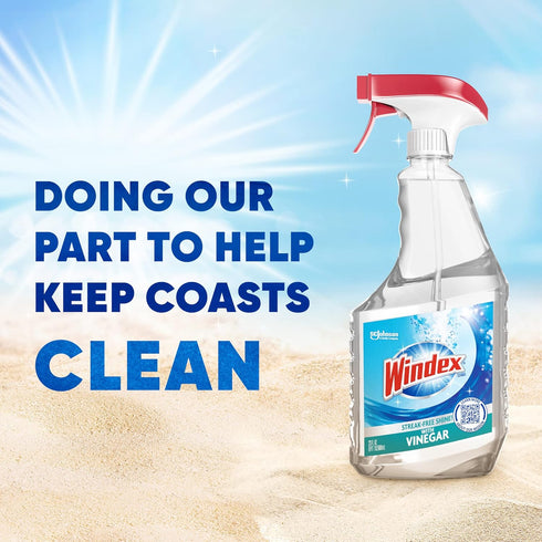 Windex with Vinegar Glass Cleaner Spray, 23 fl oz, New Packaging to Prevent Leakage and Breaking