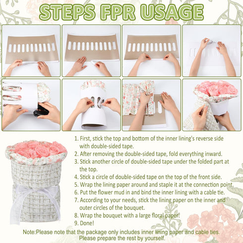 Weekgrat 40 Package 11.8 19.7 Inches Pcs Round Bouquet Shaping Cardboard Flower Wrapping Paper Stabilizer Bouquet