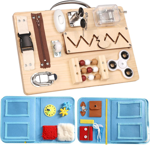 Lontcs Dementia Activities for Seniors Set,Fidget Busy Board and Fidget Blanket for Adults