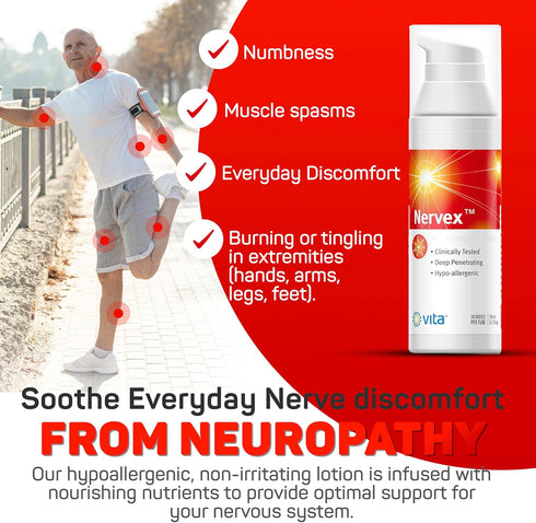 Vita Sciences Nervex Powerful Neuropathy Cream: Advanced Natural Relief for Peripheral Neuropathy, Fibromyalgia