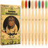 8 Count Biodegradable Bamboo Toothbrushes, Natural Value Pack, Extra Soft for Sensitive Teeth & Gums