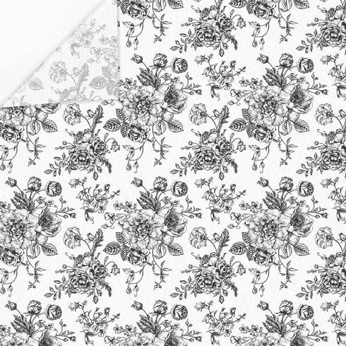 JarThenaAMCS 100 Sheets Black Floral Tissue Paper, Vintage Chinoiserie Gift Wrapping Paper for DIY Crafts