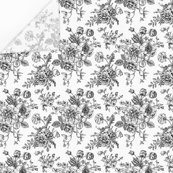 JarThenaAMCS 100 Sheets Black Floral Tissue Paper, Vintage Chinoiserie Gift Wrapping Paper for DIY Crafts