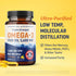 Omega 3 Fish Oil Triple Strength | 3600 mg EPA & DHA | 1300mg EPA + 860mg DHA | 120 Ct Premium Burpless Softgel