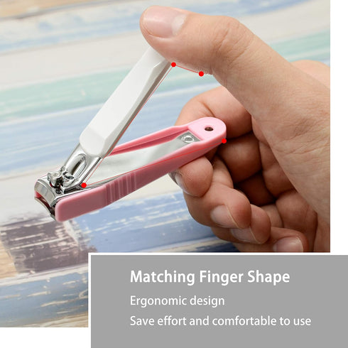 PAFASON Nail Clipper Trimmer Cutter Set - Super Sharp Fingernail & Toenail Clippers with Nail Catcher & Nail File for