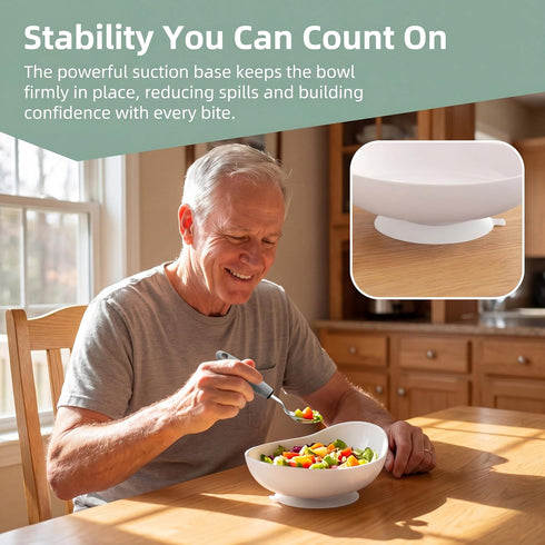 yuyingji Set Set Adaptive Utensils with Holder Base, Weighted Easy Grip Silverware for Elderly, Arthritis Utensils