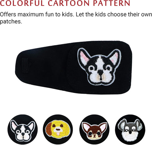 Cotton & Silk Eye Patch for Kids Glasses, Right Eye, Bulldog