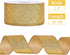 YAMA Glitter Wired Ribbon, Gold, 2-1/2 inch x 20 Yards, for Christmas, Gift Wrapping, Wreath, Crafts, Bow Making and Party Decoration by YAMA
