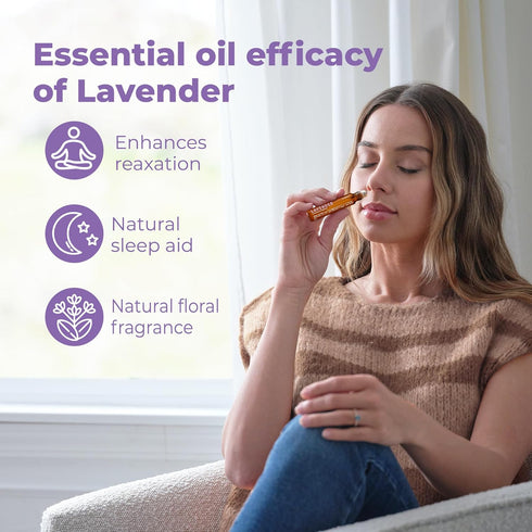 French Lavender Essential Oil Roll On - Calming Oil for Stress & Relaxation, Pure Oil for Skin & Hair Growth