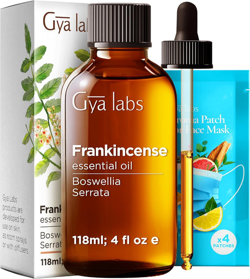 Set Set 2x4 Oz Frankincense Oil for Skin & Peppermint Essential Oil for Diffuser - Aromatherapy Grade Essential Oils
