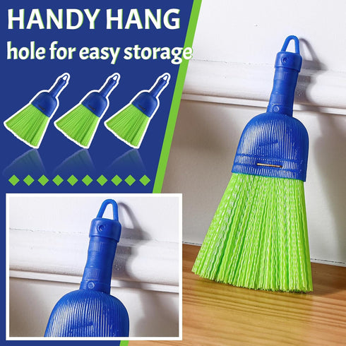 Domensi 4 Pcs Whisk Broom, Poly Fiber Handheld Brush for Indoor and Outdoor Cleaning