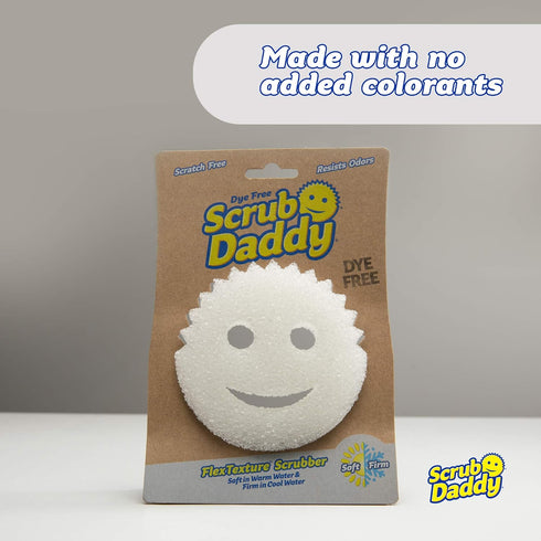 Scrub Daddy - Dye Free FlexTexture Sponge, Deep Cleaning, Dishwasher Safe, Multiuse, Scratch Free, 1 Pack