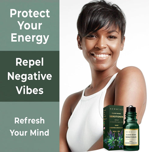 Stress Relief Roll On Essential Oil Sage Juniper Berry Spiritual Energy Clearing Protection Destress Smokeless Smudging