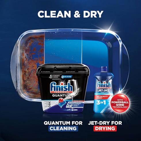 Finish - Quantum with Activblu technology, 37ct Dishwasher Detergent, Powerball, Ultimate Clean and Shine