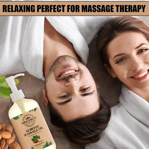 Pure Almond Massage Oil Massage Oil for Couples Date Night, Almond Body Oil with Essential Oil for Massage Therapy