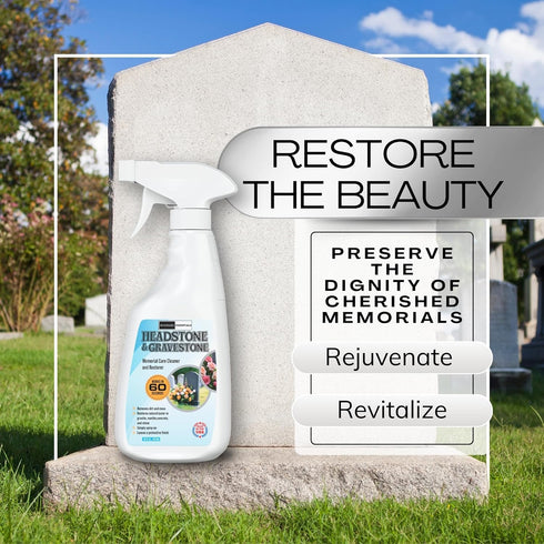 Riverside Essentials 16oz Headstone Cleaner for Graves, Tombstones & Headstones - Highly Effective Solution