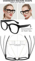 AEZUNI Oversized Reading Glasses for Women, Large Readers 0 1.0 1.25 1.5 1.75 2.0 2.25 2.5 2.75 3.0 3.5 4.0 5.0 6.0