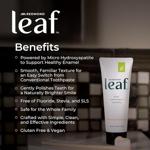 Hydroxyapatite Toothpaste in Orange Vanilla Flavor - REDMOND Leaf