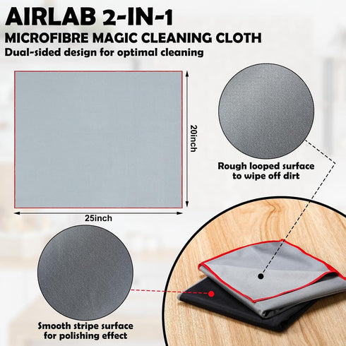 6 Pcs Wine Glass Polishing Cloths, Large Microfiber Cleaning Towels 25 x 20 Inch for Drying Glasses & Dishes (Black,