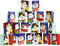 Iconikal 20-Pack Christmas Gift Bags - Small 4x6x2.5-Inch, Snowman, Santa, Reindeer, with Ribbon Handles