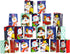 Iconikal 20-Pack Christmas Gift Bags - Small 4x6x2.5-Inch, Snowman, Santa, Reindeer, with Ribbon Handles