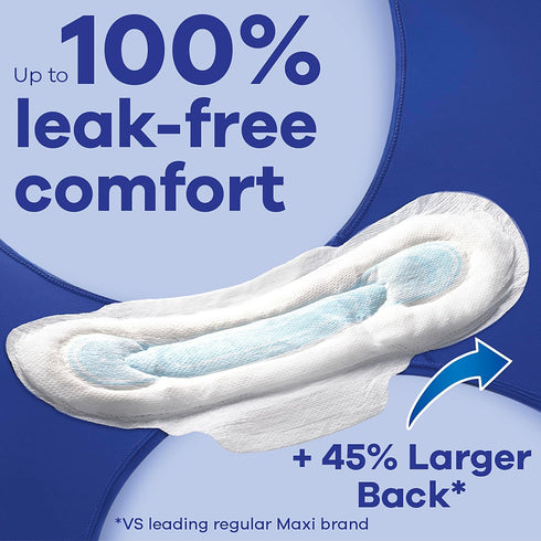 Always Maxi Pads Size 4, Overnight Absorbency, Unscented, 33 Count