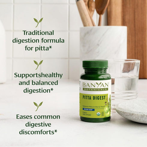 Banyan Botanicals Pitta Digest – Organic Digestive Supplement – Soothing & Calming Aid, 90 Tablets, Non-GMO