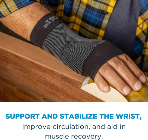 WS6 OrthoSleeve Compression Wrist Sleeve/Carpal Tunnel Wrist Brace, Supports Pain and Strain and Fatigue