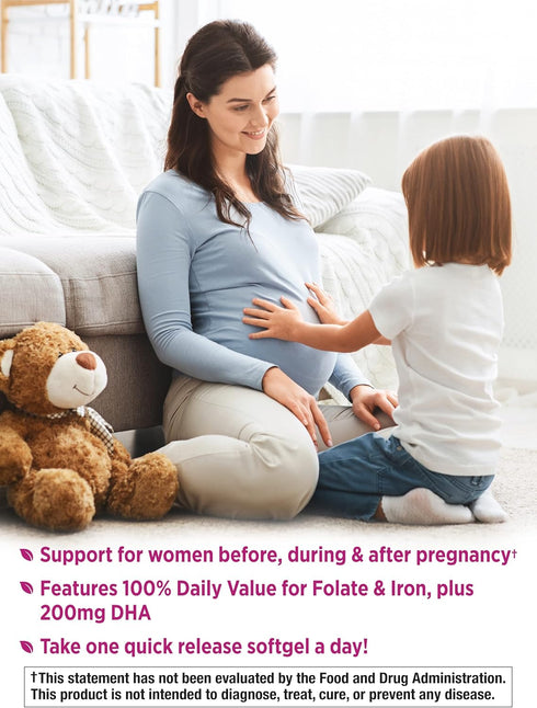 Nature's Truth Prenatal Vitamins with DHA and Folic Acid - 60 Softgels, Non-GMO, Gluten Free